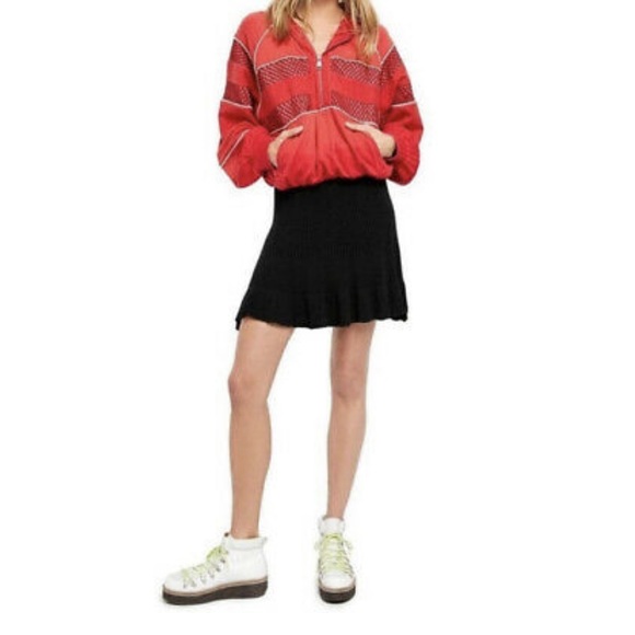 NWT Free People Ribbed Knit Flounce Black Skirt Size Small S - Picture 4 of 10